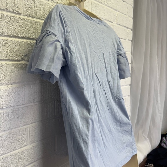 Women's Blue Ruffle Sleeve Top - Picture 8 of 11